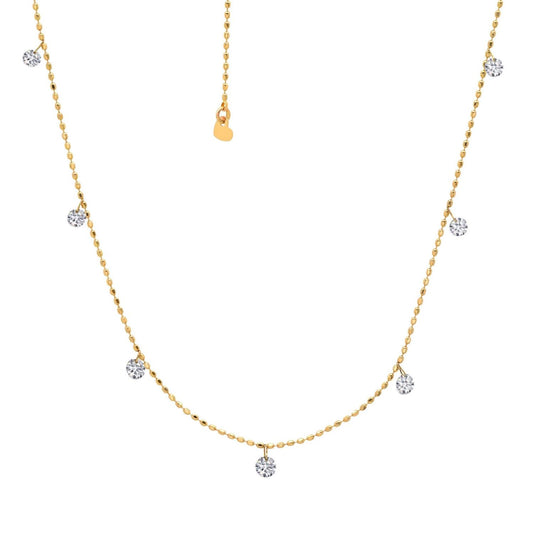Floating Collection Diamond Dangle Station Necklace