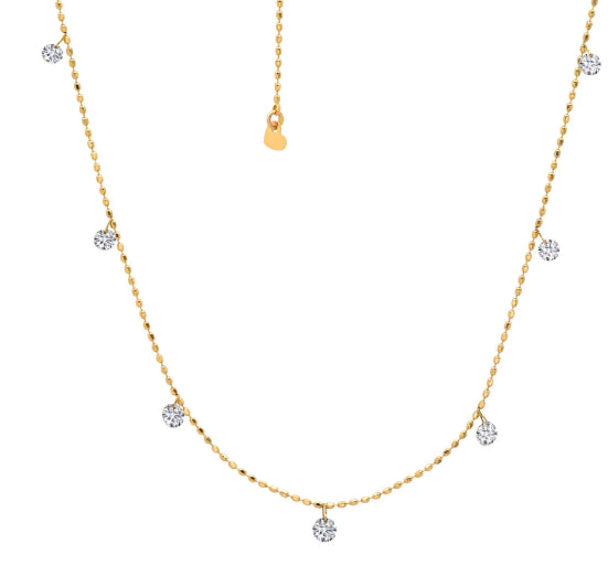 Floating Collection Diamond Dangle Station Necklace