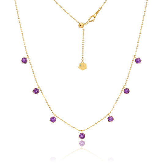 Floating Collection Gemstone Dangle Station Necklace