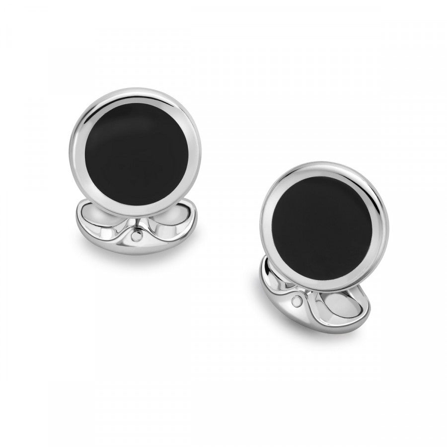 Round Onyx Inlay Cufflinks