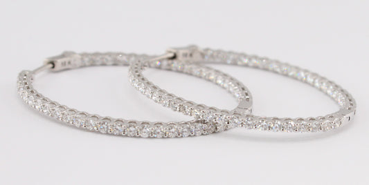 Diamond Inside Outside Hoop Earrings