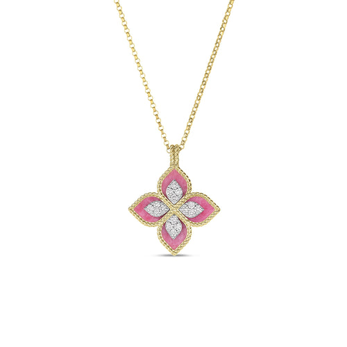 Venetian Princess Diamond and Rhodonite Necklace