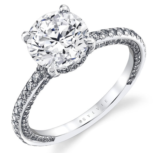 Engagement Mounting with Pave Diamonds