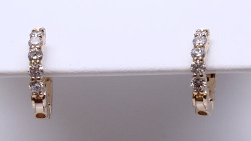 Diamond Outside Only Hoop Earrings