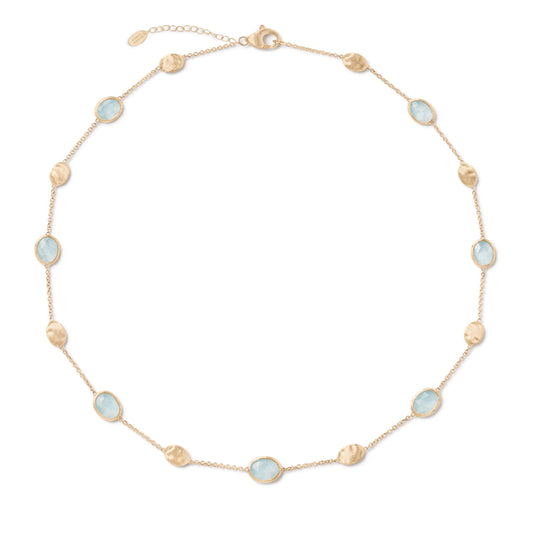 Siviglia Collection Aquamarine Station Necklace