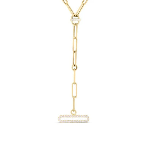Designer Gold Collection Dimond Paperclip Lariat
