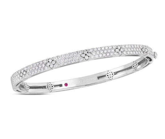 Love in Verona Collection Pave Diamond Flower Bangle