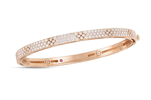 Love in Verona Collection Pave Diamond Flower Bangle