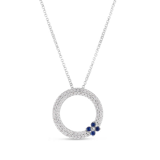 Love in Verona Collection Sapphire and Diamond Circle Pendant