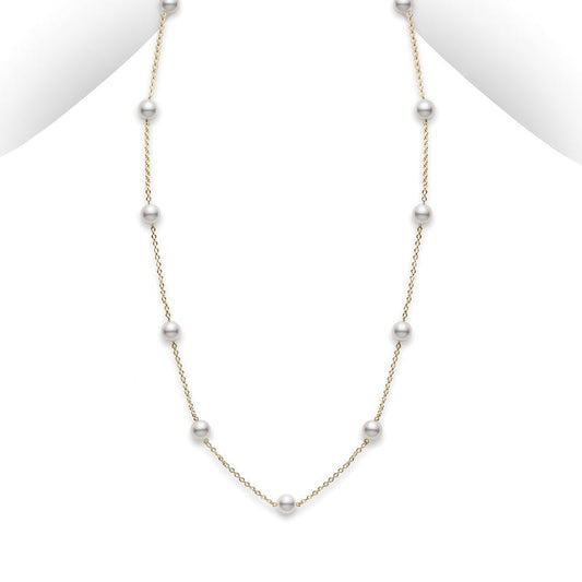Akoya Basics Collection Cultured Pearl Station Necklace