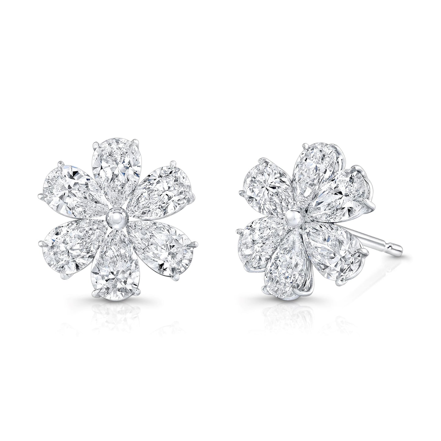 Diamond Flower Stud Earrings