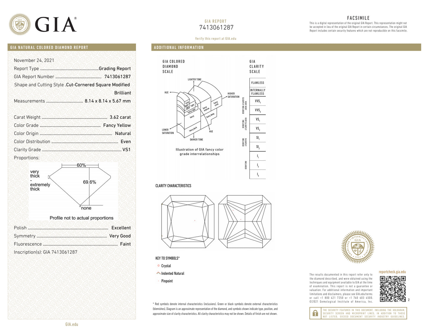 Fancy Yellow Three-Diamond Ring