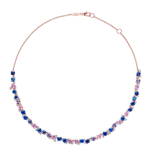 Watercolor Collection Mixed Sapphire Necklace