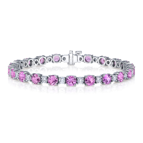 Pink Sapphire and Diamond Bracelet