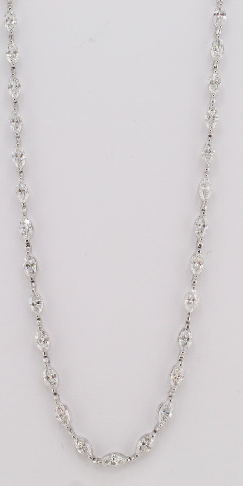 Marquise Cut Diamond Line Necklace