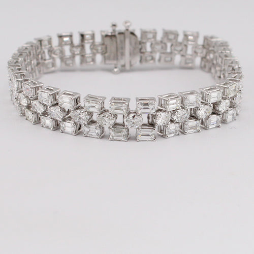 Three-Row Fancy Cut Diamond Bracelet