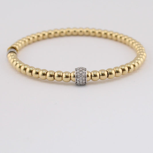 Stretch Bracelet with Diamond Pave Ball