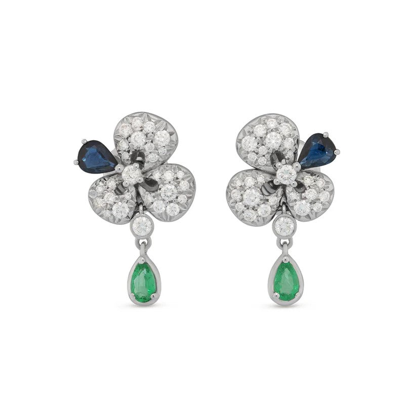 Ischia Collection Emerald and Blue Sapphire Earrings