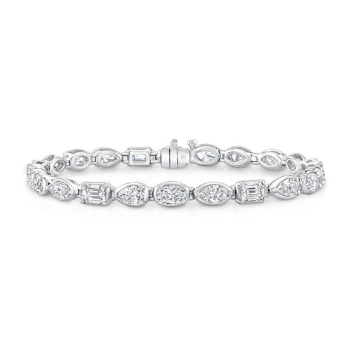 Mixed-Cut Diamond Line Bracelet