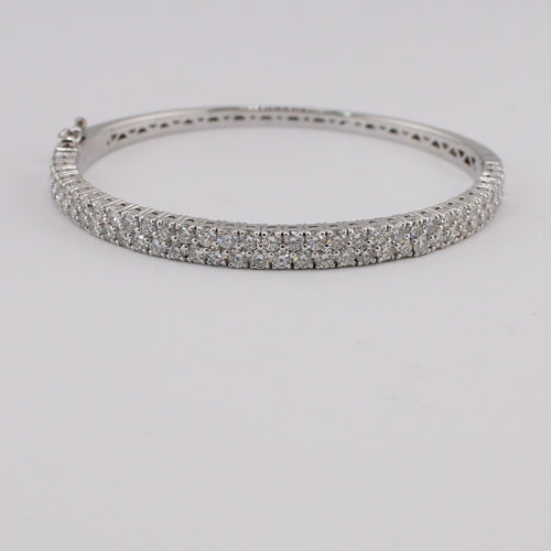 Two-Row Diamond Bangle Bracelet