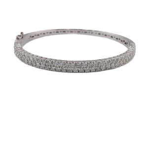 Two-Row Diamond Bangle Bracelet