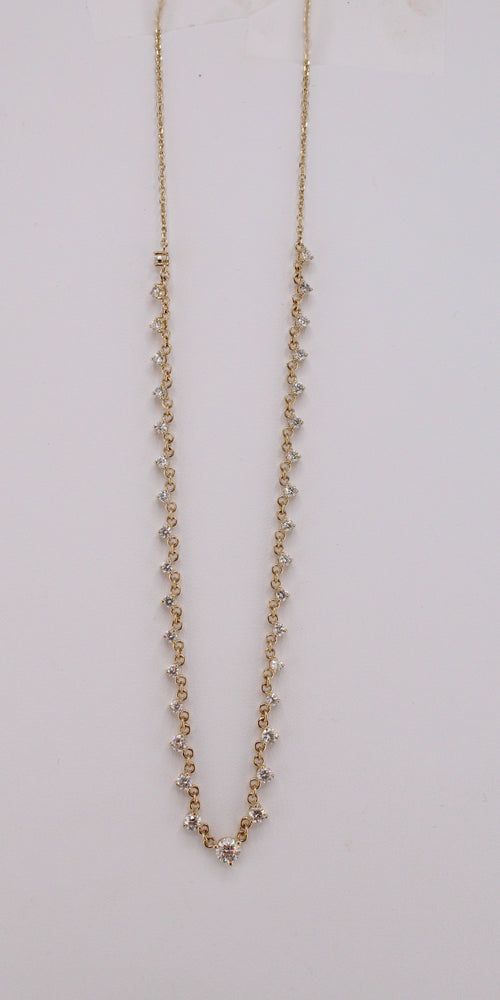 Graduated Diamond Station Necklace