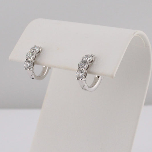 Diamond Huggie Hoop Earrings