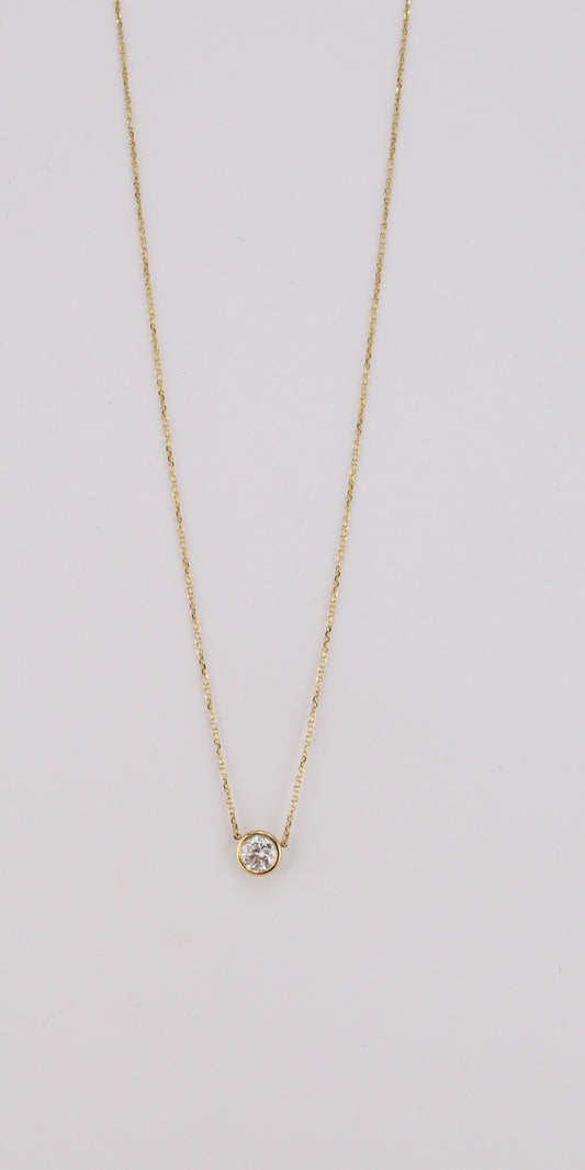 Diamonds-by-the-Yard Solitaire Station Necklace