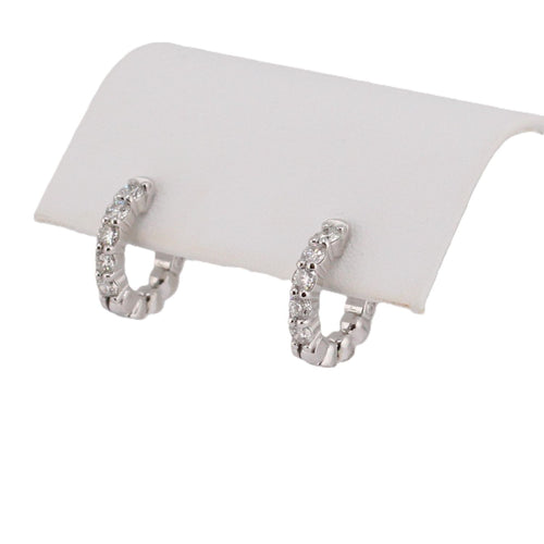 Diamond Huggie Hoop Earrings
