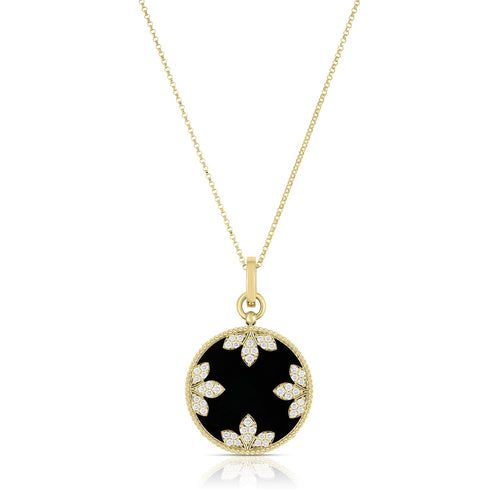 Colored Medallions Collection Diamond & Black Jade Necklace