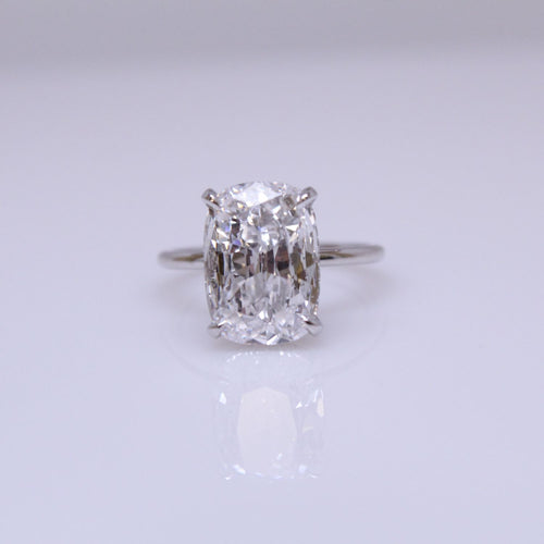 Melany Collection Cushion Cut Solitaire Hidden Halo Mounting