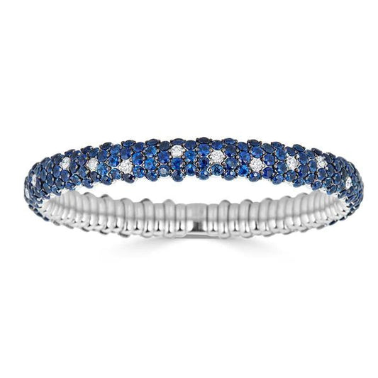 Blue Sapphire and Diamond Stretch Bracelet