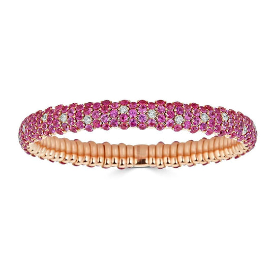 Pink Sapphire and Diamond Stretch Bracelet,