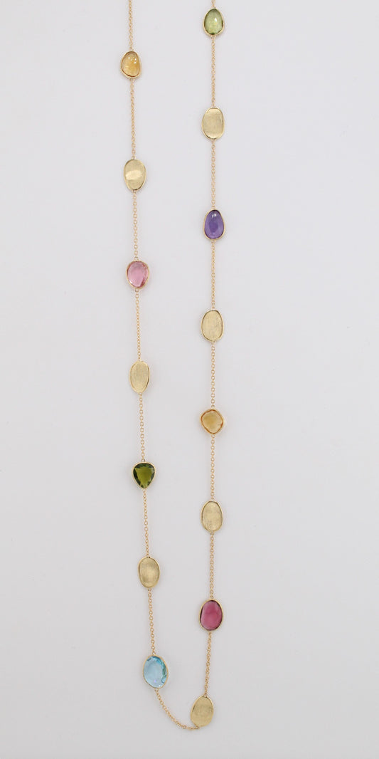 Lunaria Collection Mixed Gemstone Station Necklace