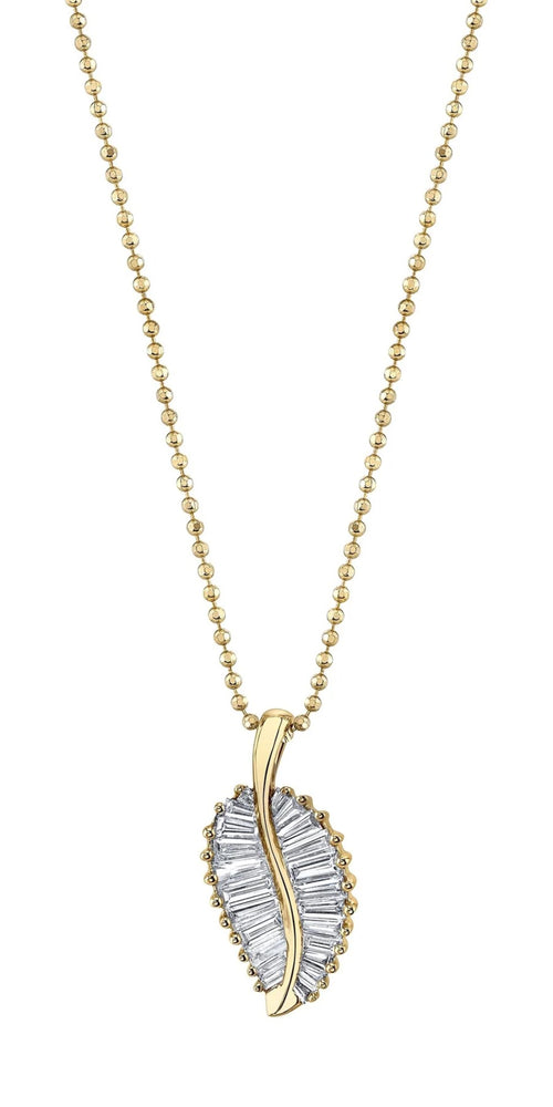 Classic Palm Leaf Diamond Necklace