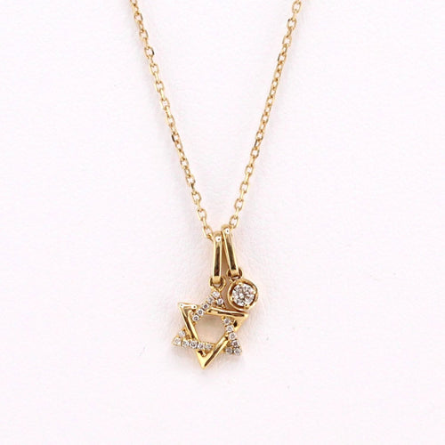 Star of David Diamond with Petite Charm Necklace