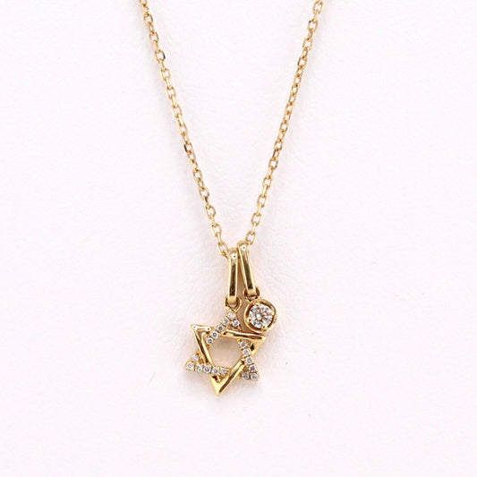 Star of David Diamond with Petite Charm Necklace