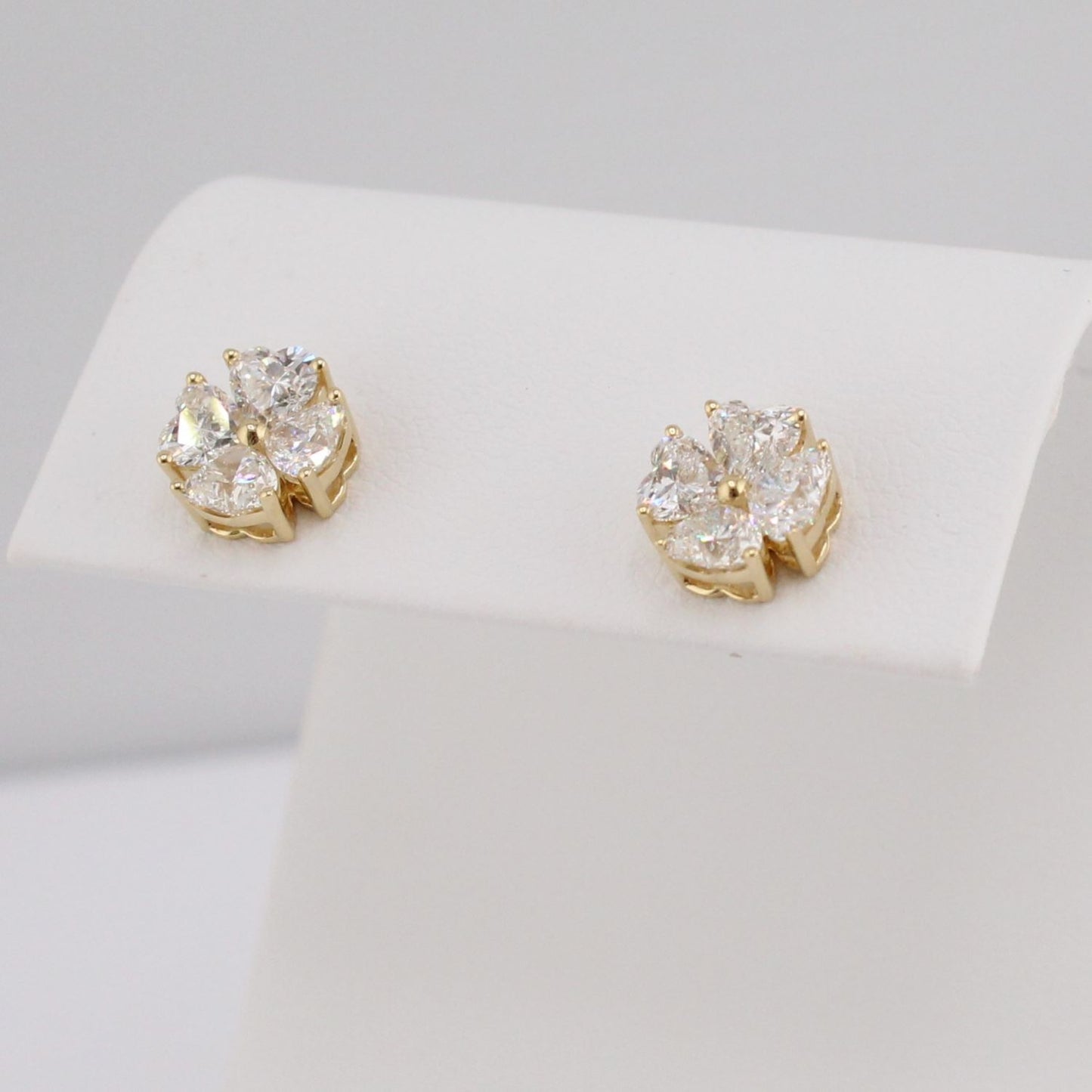 4-Heart Cut Diamond Stud Earrings