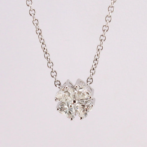 4-Heart Cut Diamond Pendant