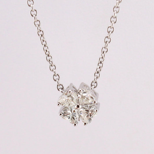 4-Heart Cut Diamond Pendant