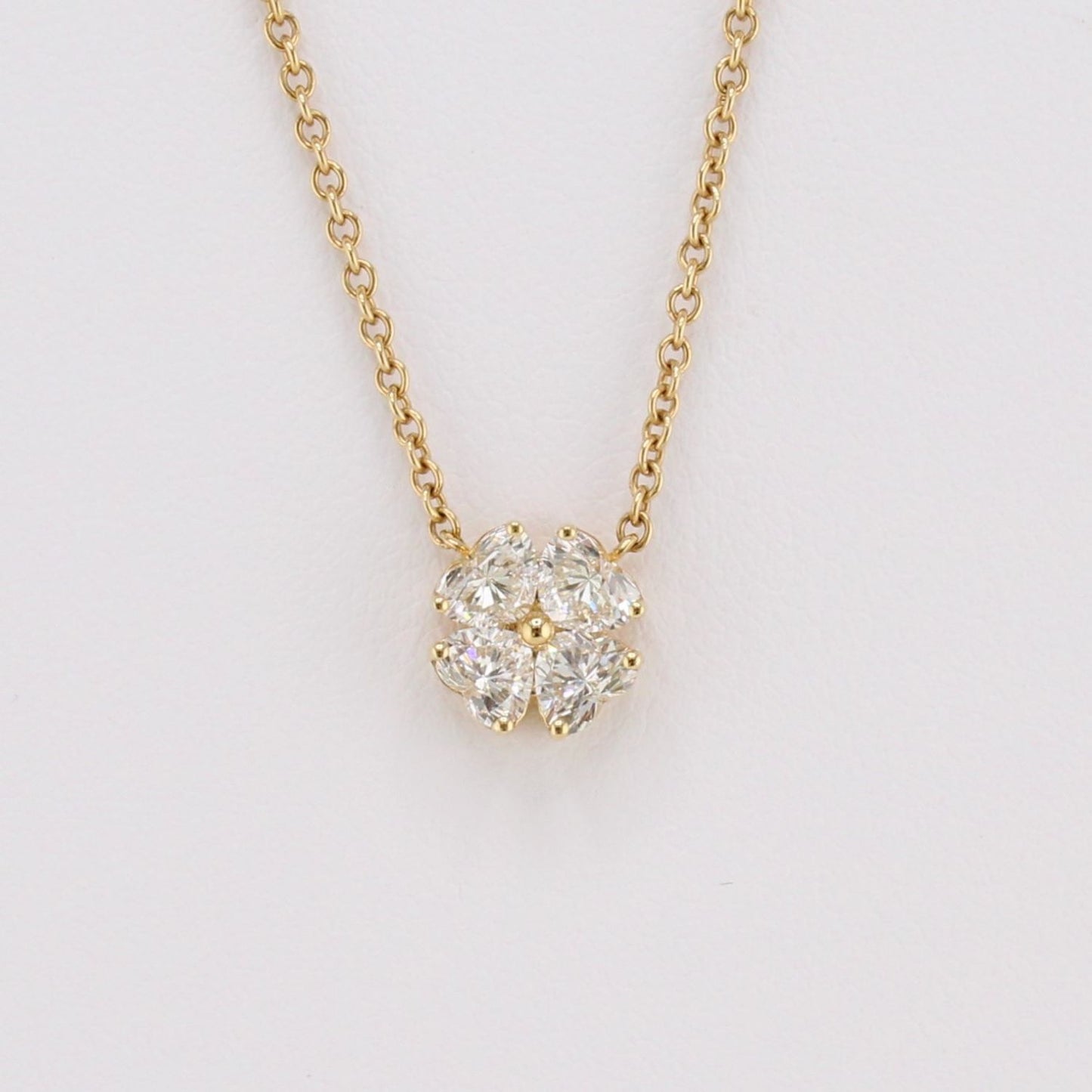 4-Heart Cut Diamond Pendant