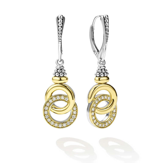 Signature Caviar Collection Interlocking Diamond Drop Earrings