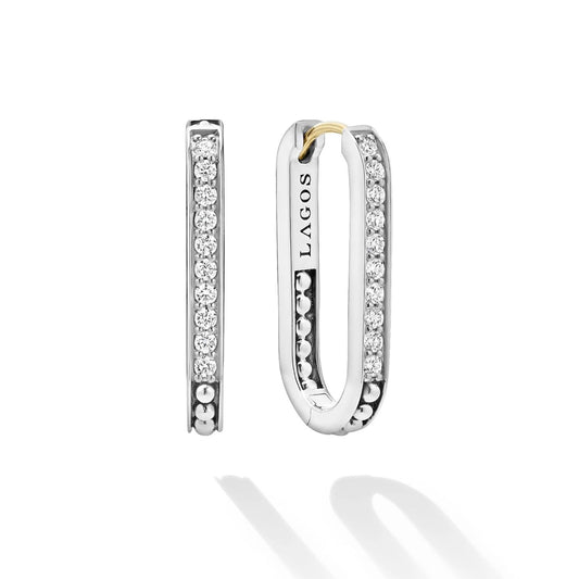 Caviar Spark Collection Linear Diamond Hoop Earrings