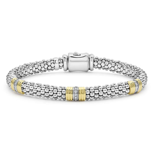 Signature Caviar Collection Triple Diamond Station Bracelet