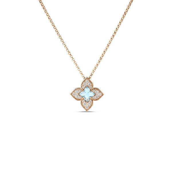 Venetian Princess Blue Topaz and Diamond Pendant