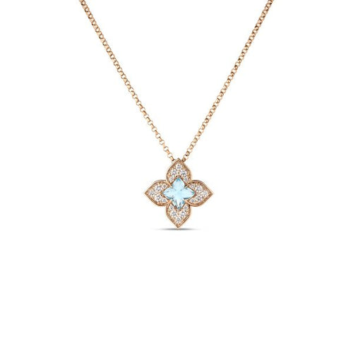 Venetian Princess Blue Topaz and Diamond Pendant