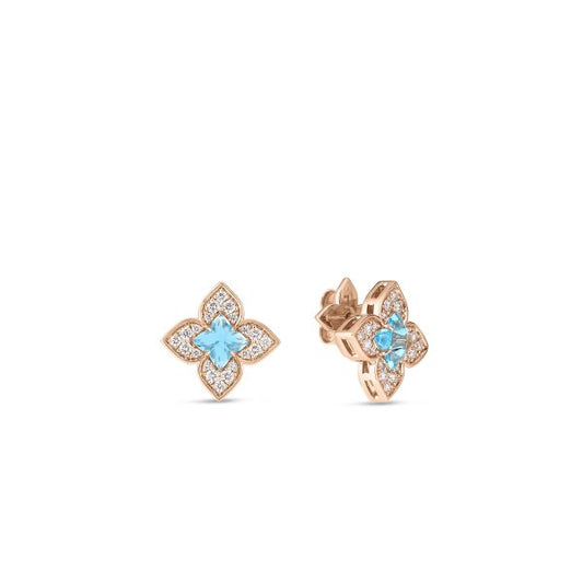 Venetian Princess Collection Blue Topaz and Diamond Earrings