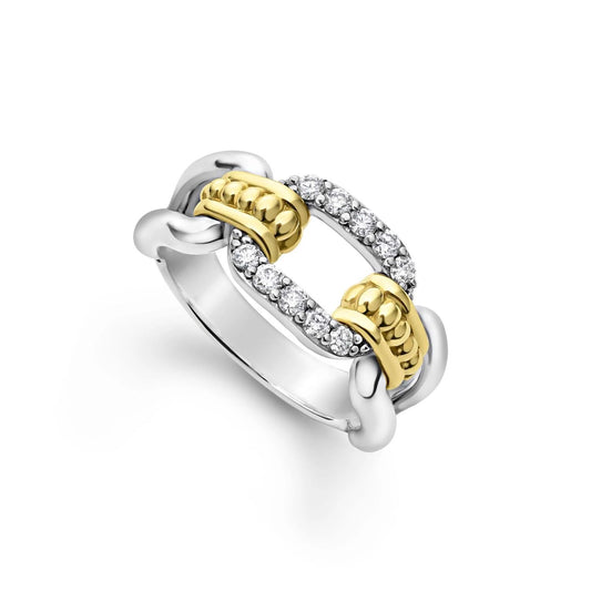 Signature Caviar Collection Two-Tone Link Diamond Ring