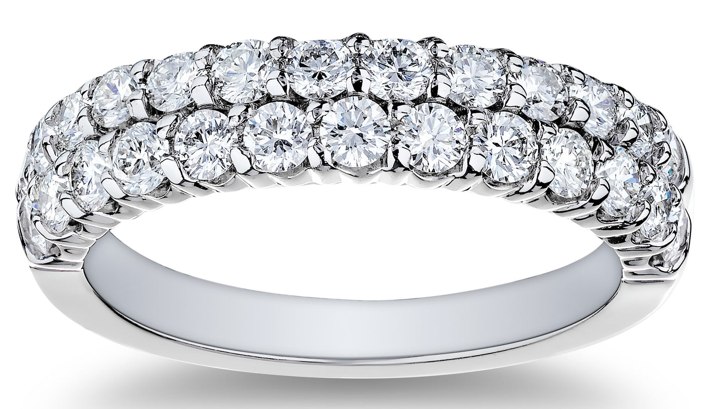 Double Row Diamond Wedding Band