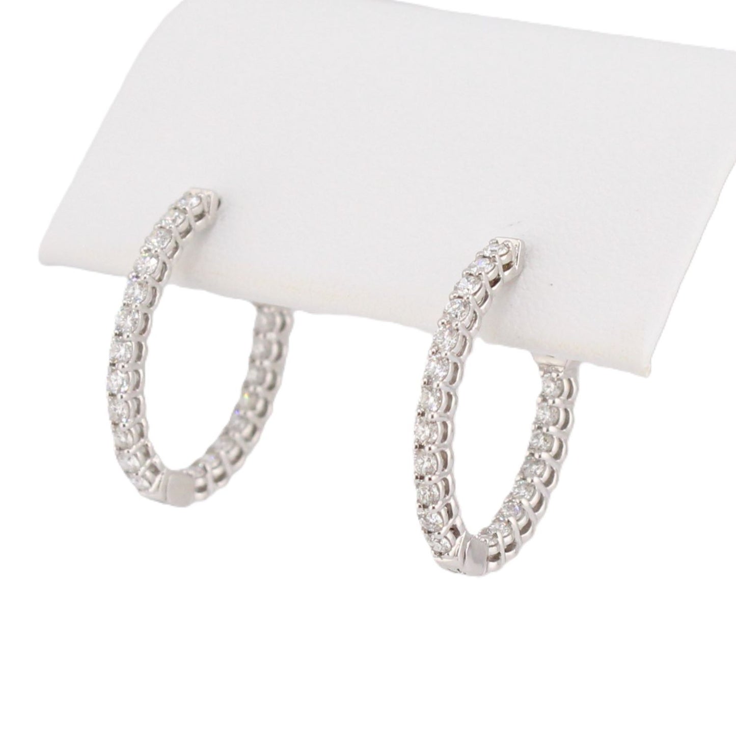 Diamond Inside-Out Oval Shaped Hoop Earrings